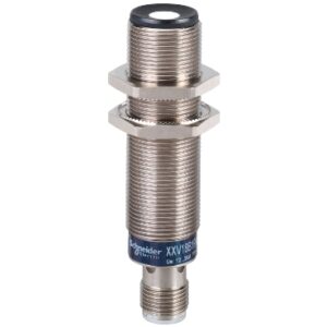 Czujnik ultradźwiękowy XXV18B1NAM12 M18 z metalową obudową, zasięgiem do 50 mm i wysoką odporno Telemecanique Sensors Yaego DYNAMOTION ścią na trudne warunki pracy.