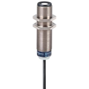 Czujnik ultradźwiękowy marki Telemecanique Sensors oferowany przez DYNAMOTION, M18, zasięg 50 mm, przemysłowy sensor PNP z kablem 2 m.